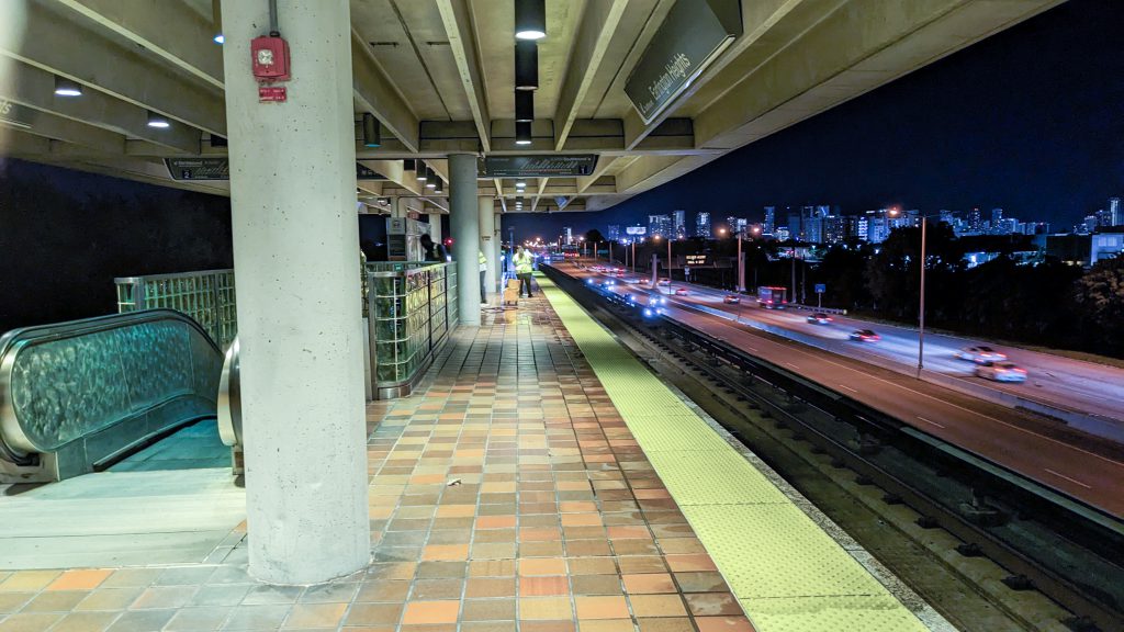 Miami-Dade Metro Performing Maintenance with High-Pressure Water Machines During Public Hours